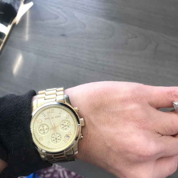 Large Gold Michael Kors Runway watch main image 4